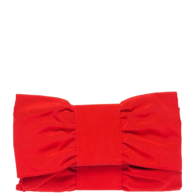 Pre-owned Furla Red Canvas Bow Clutch