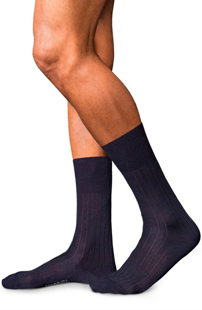 Falke Men's No. 2 Cashmere Mid-calf Socks In Dark Navy