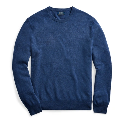 Ralph Lauren Washable Cashmere Crewneck Sweater In Rustic Navy Heather