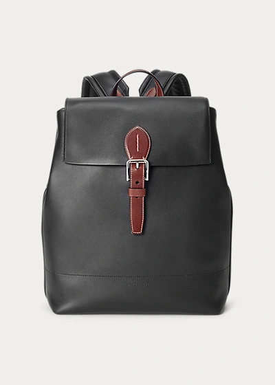 Polo Ralph Lauren Calfskin Voyager Backpack In Black