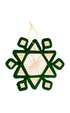 Mercedes Salazar Set Of 4 Star Snowflake Ornaments In Green