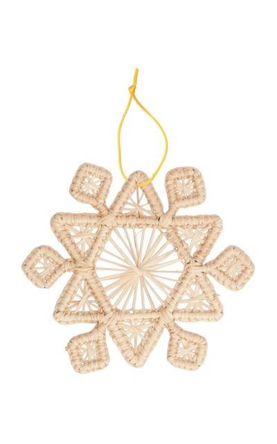 Mercedes Salazar Set Of 4 Star Snowflake Ornaments In Neutral
