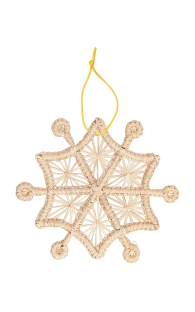 Mercedes Salazar Set Of 4 Snowflake Ornaments In Neutral