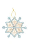 Mercedes Salazar Set Of 4 Snowflake Ornaments In Blue