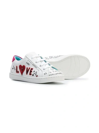 Dolce & Gabbana Kids' Love Low-top Sneakers In White