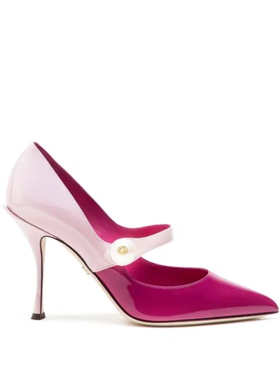 Dolce & Gabbana Two-tone Mary Jane Pumps In Pink