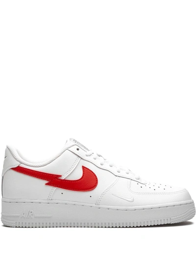 Nike Air Force 1 '07 Low "team Red" Sneakers In White