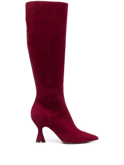 L'autre Chose Pointed Knee-high Boots In Red