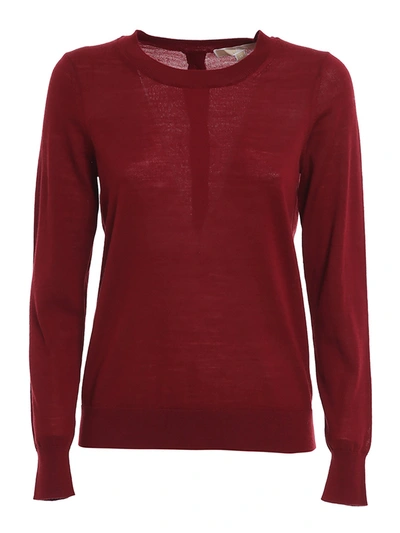 Michael Kors Rear Buttons Sweater In Burgundy