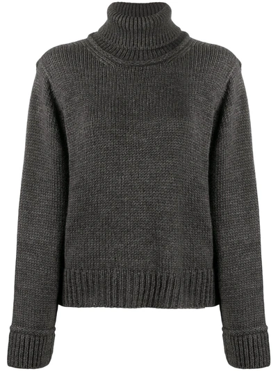 P.a.r.o.s.h. Roll Neck Long-sleeved Jumper In Grey