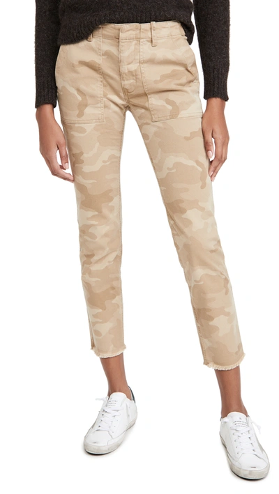 Nili Lotan Jenna Cropped Camouflage-print Stretch-cotton Twill Slim-leg Pants In Beige