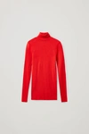 Cos Fine Roll-neck Wool Top In Red