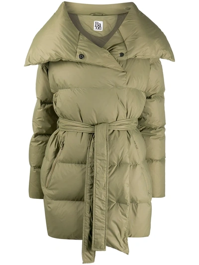 Bacon Puffa 75 Superwalt Olive Quilted Shell Jacket In Green