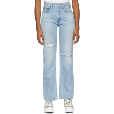 Citizens Of Humanity Marlee Nonstretch High Waist Distressed Relaxed Tapered Jeans In Moondust
