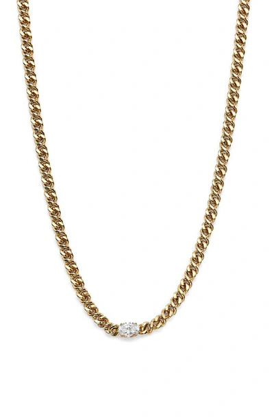 Nadri Wrap Party Cubic Zirconia Curb Chain Strand Necklace, 14-17 In Gold