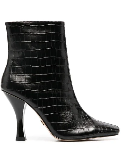 Kurt Geiger High Heels Ankle Boots In Black Leather