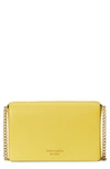 Kate Spade Spencer Leather Wallet-on-chain In Yellow Sesame