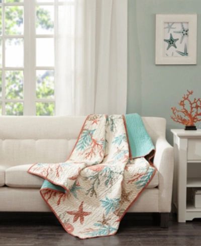 Madison Park Pebble Beach Quilted Reversible Throw, 50" X 70" In Coral