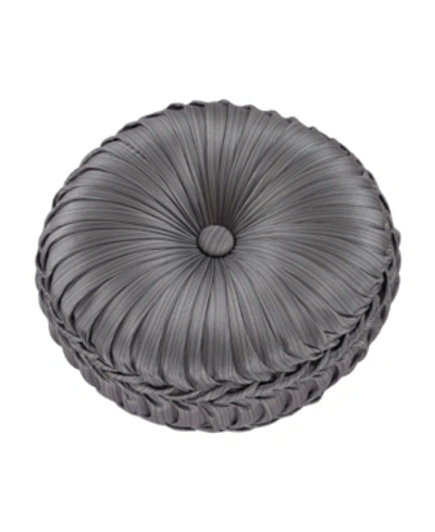 J Queen New York Houston Tufted Decorative Pillow, 15" Round In Charcoal