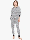 Kate Spade Bakery Dot Stripe Jogger Pj Set In White