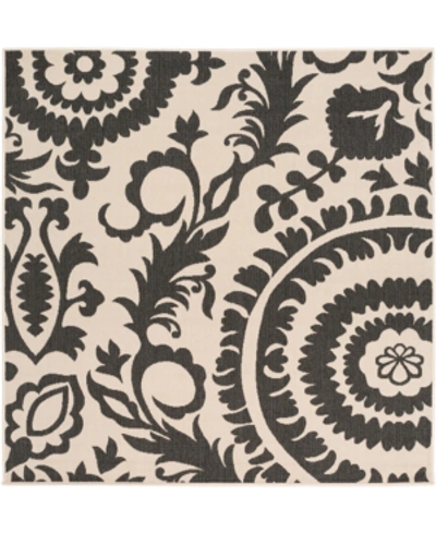 Surya Alfresco Alf-9612 Black 7'3" Square Area Rug, Indoor/outdoor