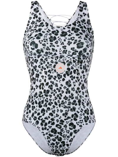 Adidas By Stella Mccartney Truepurpose Leopard-print Recycled-fibre Swimsuit In White