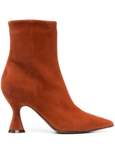 L'autre Chose Pointed Ankle Boots In Orange
