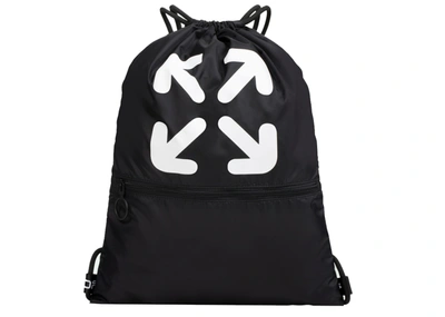Pre-owned Off-white Nylon Gymsack Backpack Black/white