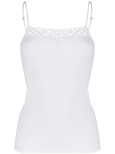 Hanro Moments Lace-trimmed Cotton-jersey Camisole In Gentle Pink