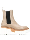 Stella Mccartney Emilie Platform Chelsea Boots In Beige