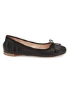 Miu Miu Women's Crystal-embellished Leather Ballet Flats In Nero