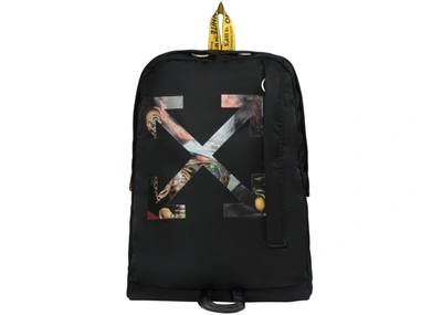 Pre-owned Off-white Arrows-motif Pascal Backpack Black/pink