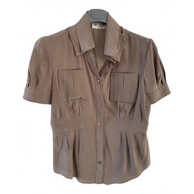 Pre-owned Valentino Silk Shirt In Camel