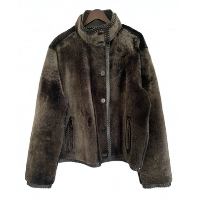 Pre-owned Fendi Brown Faux Fur Jacket