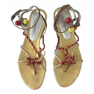 Pre-owned Dolce & Gabbana Leather Sandals In Multicolour