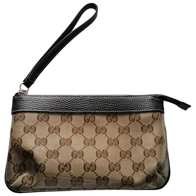 Pre-owned Gucci Cloth Clutch Bag In Brown