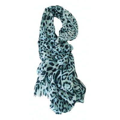 Pre-owned Dolce & Gabbana Turquoise Silk Scarf