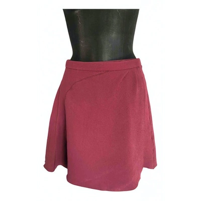 Pre-owned Louis Vuitton Silk Mini Skirt In Burgundy