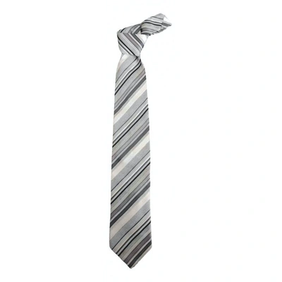 Pre-owned Moschino Silk Tie In Grey