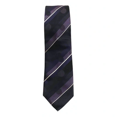 Pre-owned Moschino Silk Tie In Purple