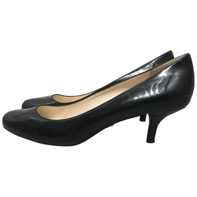 Pre-owned Prada Patent Leather Heels In Black