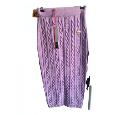 Pre-owned Gcds Wool Mid-length Skirt In Purple