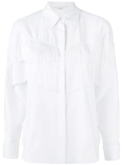Stella Mccartney Alina Fringed Cotton Shirt In White