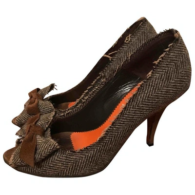Pre-owned Mauro Grifoni Leather Heels In Brown