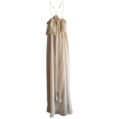 Pre-owned See By Chloé Silk Maxi Dress In Beige