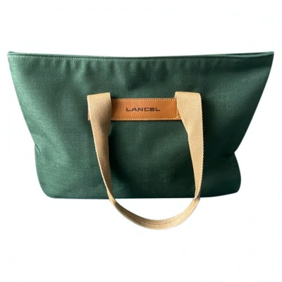 Pre-owned Lancel Cloth Travel Bag In Green