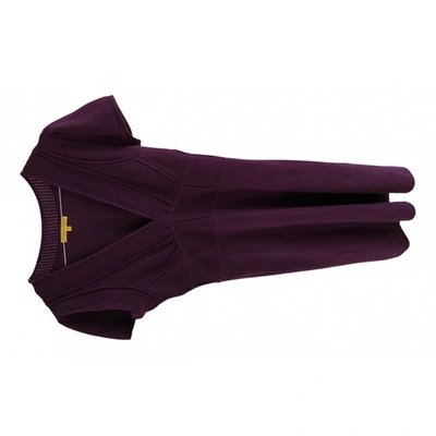 Pre-owned Catherine Catherine Malandrino Cashmere Mini Dress In Purple