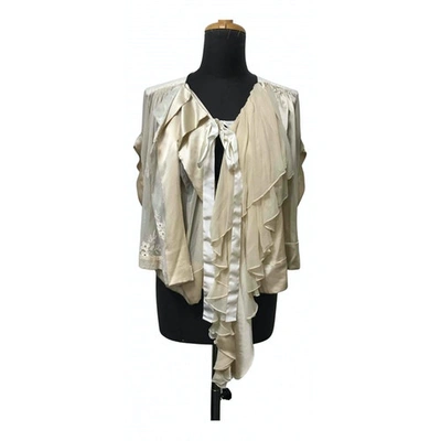 Pre-owned Antonio Marras Silk Short Waistcoat In Ecru