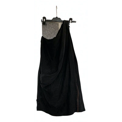 Pre-owned Acne Studios Silk Mini Dress In Anthracite