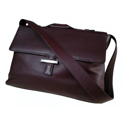 Pre-owned Fratelli Rossetti Leather Handbag In Burgundy